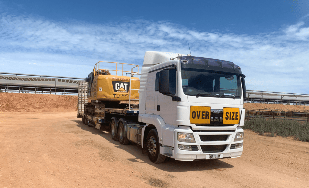Roc's Towing - Heavy Haulage services - Oversized load on the way to the Barossa Valley. This time it’s a 25T CAT excavator.